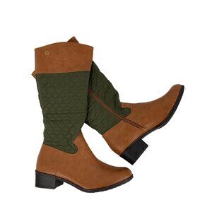 New Nautica Womens Orli Quilted Knee-High Barn Riding Boots Size 10 US